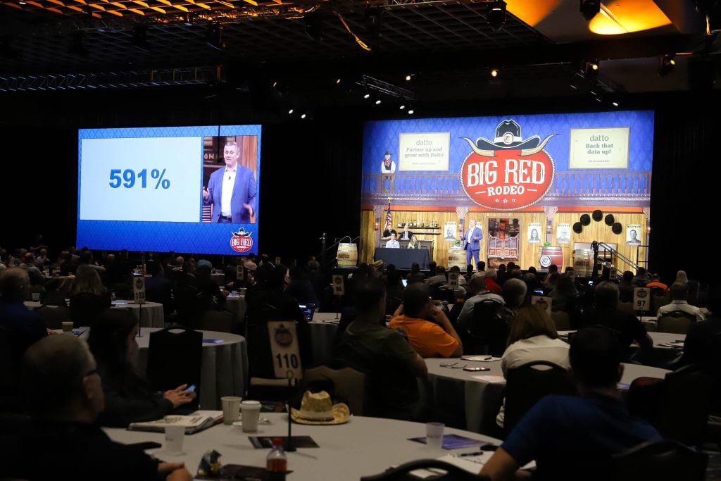 An MSP owner, Tom Glover presenting as a finalist in the Better Your Best competition at Boot Camp 2021